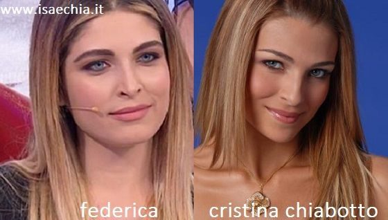 omiglianza tra Federica e Cristina Chiabotto