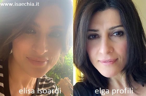 Somiglianza tra Elisa Isoardi e Elga Profili