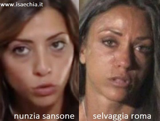 Somiglianza tra Nunzia Sansone e Selvaggia Roma