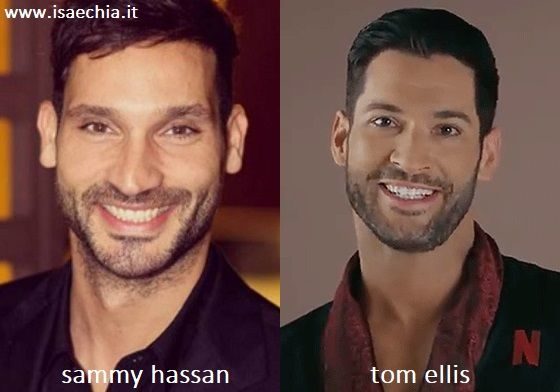 Somiglianza tra Sammy Hassan e Tom Ellis