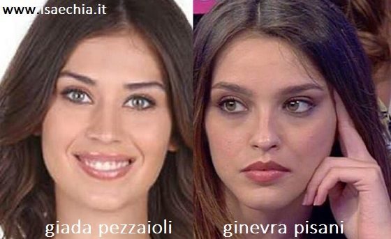 Somiglianza tra Giada Pezzaioli e Ginevra Pisani