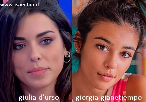 Somiglianza tra Giulia D'Urso e Giorgia Gianetiempo