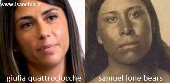 Somiglianza tra Giulia Quattrociocche e un pellerossa Lakota