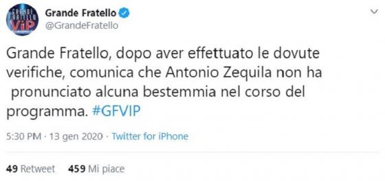 Twitter - Grande Fratello Vip