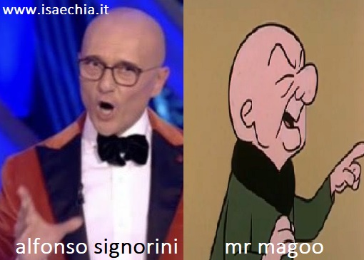 Somiglianza tra Alfonso Signorini e Mr Magoo