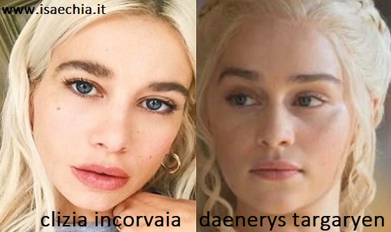 Somiglianza tra Clizia Incorvaia e Daenerys Targaryen