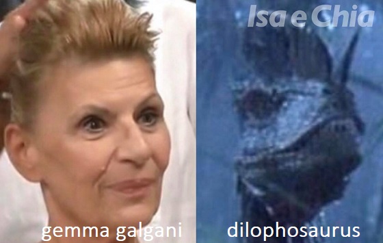 Somiglianza tra Gemma Galgani e il Dilophosaurus di Jurassic Park