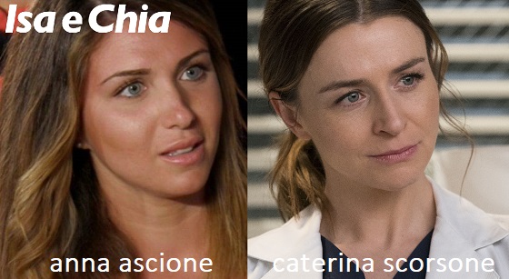 Somiglianza tra Anna Ascione e Caterina Scorsone