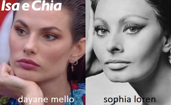 Somiglianza tra Dayane Mello e Sophia Loren