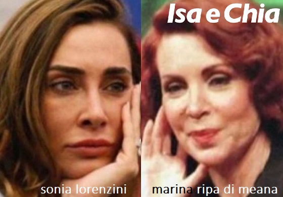 Somiglianza tra Sonia Lorenzini e Marina Ripa di Meana