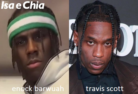 Somiglianza tra Enock Barwuah e Travis Scott