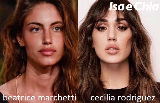 Somiglianza tra Beatrice Marchetti e Cecilia Rodriguez