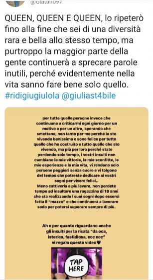 Tweet fan Giulia Stabile