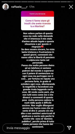 Raffaele critiche relazione Martina