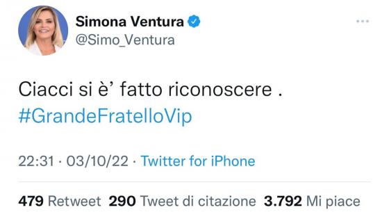 Twitter - Simona Ventura